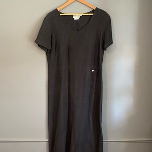 Black Linen Full Length Dress
